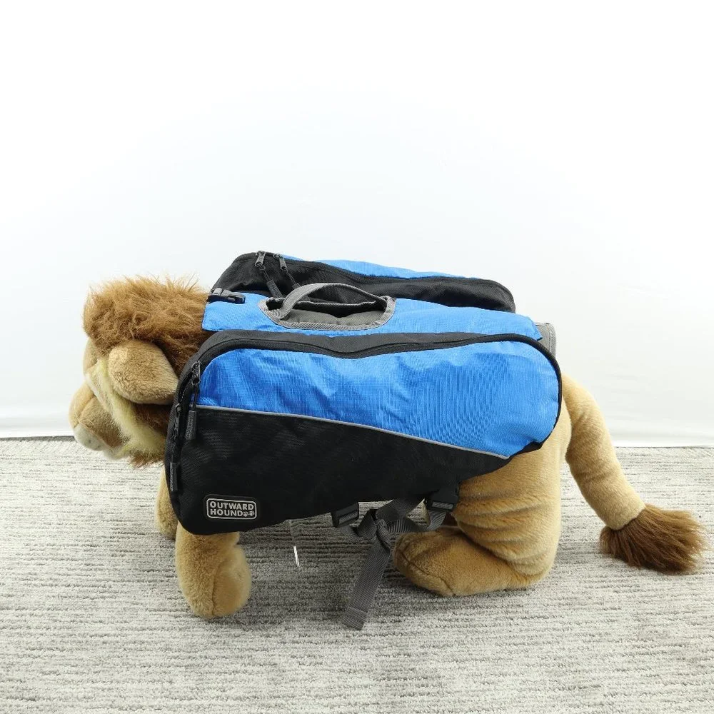 Outward Hound Doggy Backpack Daypack Hiking Medium/Large Blue/Black Like New